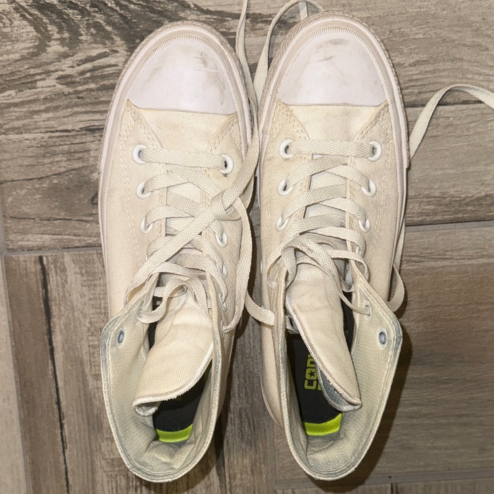 Converse All-White Canvas High-Tops - Picture 5 of 5